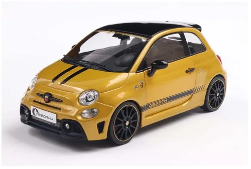 Fiat F595 Abarth Solido Works 2024 - Gelbes Modellauto 1:18 - Autos, LKW & Busse - Detailgetreues Die-Cast Modell im Maßstab 1:18 mit öffnenden Türen, ideal für Sammler und Fiat-Fans.