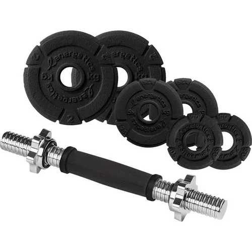 ENERGETICS Kurzhantel-Set Premium 10kg - Hanteln für effektiven Muskelaufbau im praktischen Koffer, inklusive 6 Gusshantelscheiben und einer gummierten Kurzhantelstange.