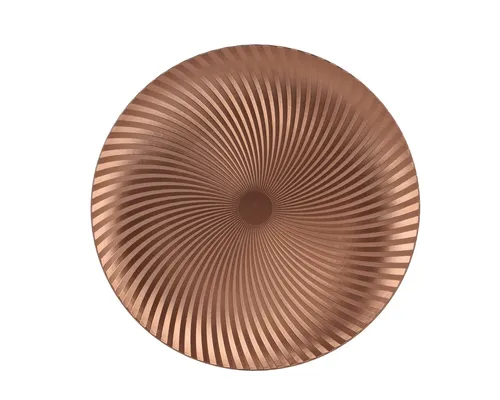 Kaemingk Dekoteller, Dekoteller 33cm Kunststoff Spiralmuster Brandy