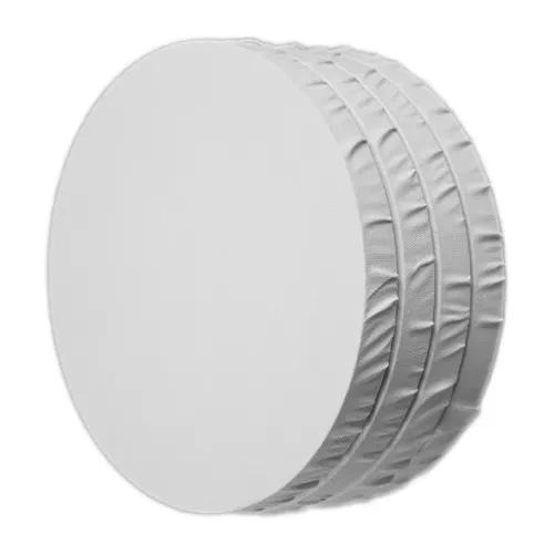 4x ART STAR LEINWANDPANEELE Ø 20 cm | Set, Baumwolle | Runde bespannte Leinwände