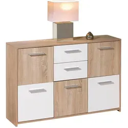 Inter Link Kommode Egadi 5 Türen und 2 Schubladen in Sonoma-Eiche Nachbildung - Sideboard in modernem Design, ideal zur praktischen Aufbewahrung und stilvollen Präsentation in Wohn-, Ess- oder Schlafzimmer.