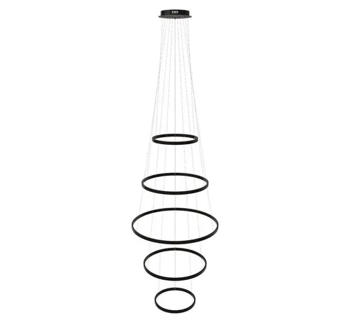 s.luce LED-Hängelampe 5-flammig, Schwarz, Metall, Rund von s.luce