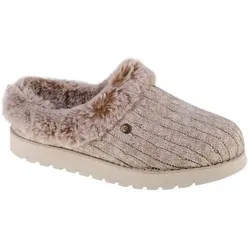 Skechers KEEPSAKES - ICE ANGEL Pantoffel Hausschuh - Bequeme Hausschuhe mit Strick-Optik, ideal für warme Füße und schnelles Hineinschlüpfen. Die profilierte Gummi-Sohle sorgt für Trittsicherheit auf glatten Böden.