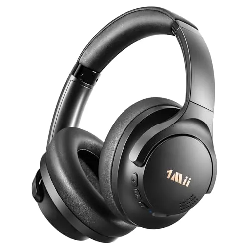 1Mii Y8+ Noise Cancelling Kopfhörer Over-Ear Bluetooth Kabellos, Schwarz