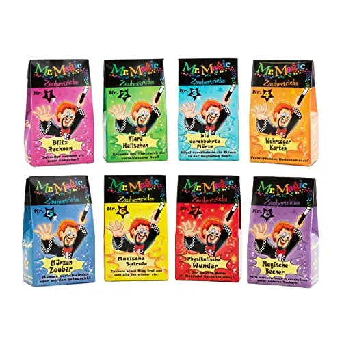 TRENDHAUS Mr. Magic Zaubertricks - Zaubertricks für Kinder ab 6 Jahren, ideal für den Einstieg in die Magie mit 8 aufregenden Tricks und kinderfreundlicher Anleitung.
