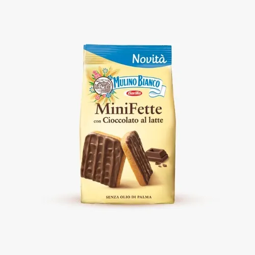 Mulino Bianco Mini Fette Cioccolato al latte Zwieback mit Milchschokolade 110g
