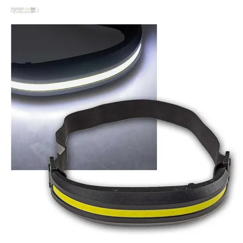 Akku-Stirnlampe Kopflampe COB LED 400lm 4 Modi inkl Rotlicht, via USB-C aufladen