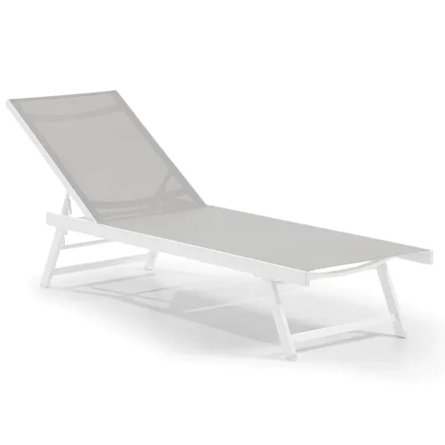 Leco Sonnenliege Elina weiß / lichtgrau von Leco