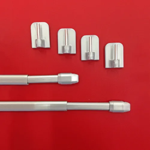 Stück Vitragestangen Breite 30 - 40 cm inkl. Klebehaken - silber-matt 2