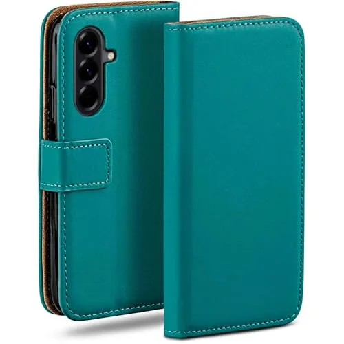 moex für Samsung Galaxy A56 5G Hülle mit Kartenfach, Handyhülle klappbar 360 Grad Schutzhülle, PU Leder Handytasche Samsung Galaxy A56 5G Klapphülle Flip Case, Petrol