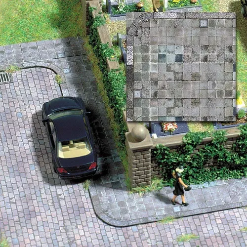 Busch 7418 Dekopl. Gehwegplatten H0/TT