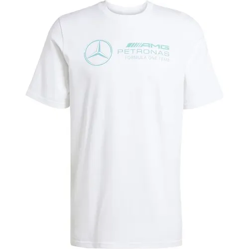 Adidas Herren Mercedes - AMG Petronas Formula ONE Team DNA Graphic Tee - Herren-Shirt mit regulärem Schnitt und Rundhalsausschnitt, aus 100 % Baumwolle, ideal für Formel-1-Fans und sportliche Anlässe.