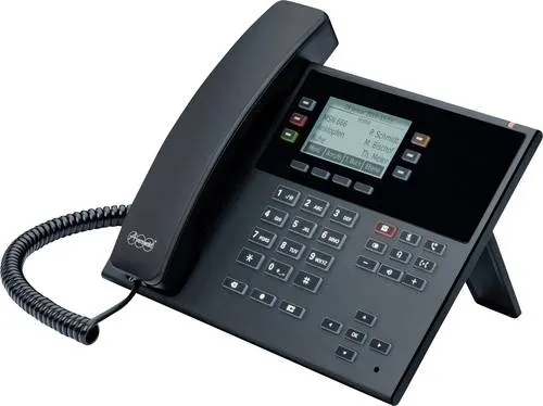 Auerswald COMfortel D-210 - Schnurgebundenes VoIP-Telefon, intuitives Design mit beleuchtetem Grafikdisplay und Headsetanschluss für erhöhte Produktivität