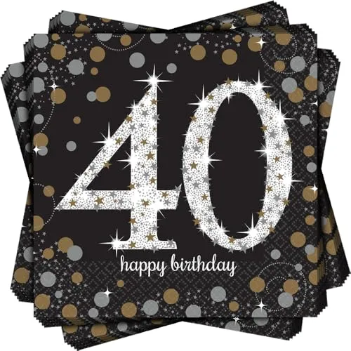 Adult Gold Celebration 30th Luncheon Napkins von Amscan