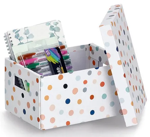 Zeller Dots Aufbewahrungsbox weiß 14474