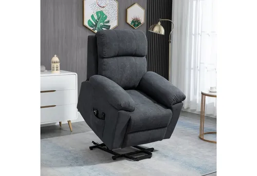 HOMCOM Sessel mit Aufstehhilfe - Sessel mit Liegefunktion, ideal für Menschen mit Mobilitätsproblemen, die sich bequem zurücklehnen und entspannen möchten.