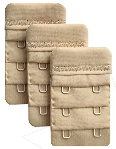 Chanie Damen Packung mit 3 Weich Komfortabel Erweiterung 2 Haken BH-Verlängerer, 6,1cm x 3,8cm