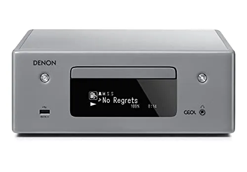 Denon RCD-N10 Grau CD-Receiver mit HEOS® Built-in - Receiver mit HEOS® Streaming, ermöglicht kabelloses Musik-Streaming und bietet erstklassigen Klang in elegantem Graudesign.