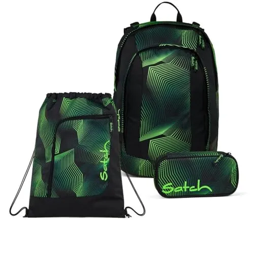 Satch Schulranzen AIR Seismic Green 3-teilig von satch