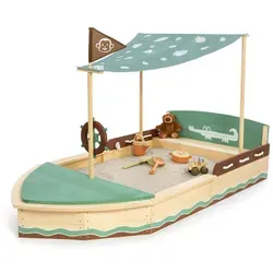 Muddy Buddy Sandkasten Jungle King 195 x 110 x 120 cm - Sandkasten für kreative Spielstunden im Freien, mit stabiler Konstruktion und schützendem Dach für ungestörten Spielspaß.