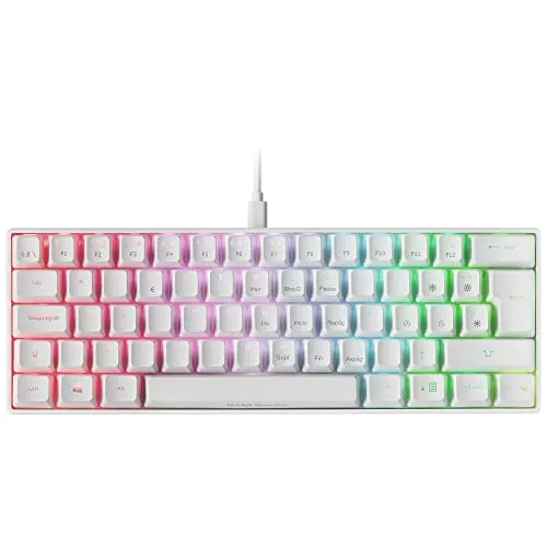 Mars Gaming MKMINIWRES, Ultra-Kompakte Mechanische Tastatur, Full RGB Chroma, Schalter OUTEMU PRO Rot, Weiß, Spanische Sprache