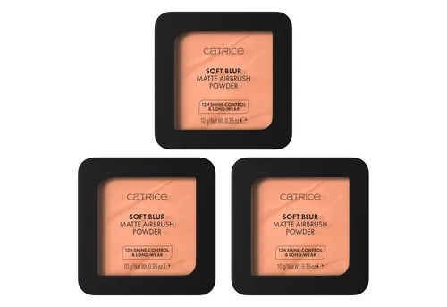 Catrice Puder SOFT BLUR MATTE AIRBRUSH POWDER, 3-tlg., mattierendes Puder mit 12h-Glanz-Kontrolle und 12h-Halt
