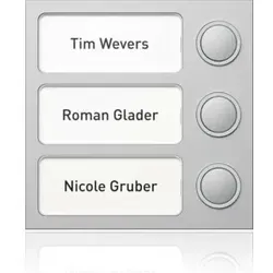 Ritto Portier Tastenmodul si 3 Tasten 1875320 - Modulares Tastenmodul für Türstationen, mit beschriftbaren LED-beleuchteten Namensschildern und einfachem Anschluss durch steckbare Busverbinder.