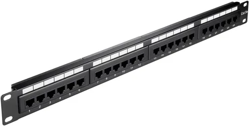 Goobay 93865 CAT 5e 19-Zoll Patch Panel, 24 Port - Praktisches 24-Port Patch Panel für einfache Netzwerkverbindungen, ideal für Serverschränke. Werkzeugfreie Montage sorgt für schnellen und unkomplizierten Anschluss.