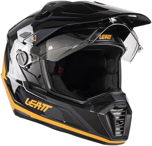 Leatt ADV 7.5 Graphic Helm mit Brille, schwarz-orange, Größe XL - Hochwertiger Motorradhelm mit injizierter Polymer-Helmschale und 360° Turbine Technology für mehr Sicherheit. Ideal für Offroad-Einsätze und komfortabel in der Handhabung.