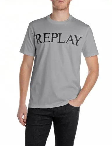 Replay T-Shirt mit Logo-Frontprint, Gr. M, lead grey - Stylisches T-Shirt für Männer von Replay mit modischem Logo-Frontprint. Der elastische Jerseystoff sorgt für hohen Tragekomfort und eine perfekte Passform.