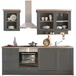 JASMIN Moderne Küchenzeile in Graphit und Artisan Eiche Optik - Küchenzeilen im Landhausstil mit viel Stauraum und einfacher Montage. Bringt Gemütlichkeit in Ihre Küche und ist erweiterbar für harmonische Gestaltung.