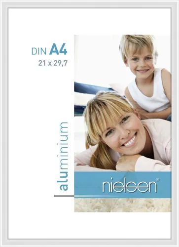 Alurahmen Classic 21x29,7 cm weiß - Eleganter Bilderrahmen aus Aluminium im modernen Design, ideal für DIN A4 Formate. Perfekt für jedes Zimmer und sorgt für stilvolle Präsentation Ihrer Bilder.