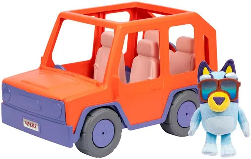 Moose Toys 300308 - BLUEY Buddies S13 Familienauto mit Plüschfigur - Kuscheltiere: Großes 4WD-Familienauto mit Platz für bis zu vier 20 cm-Plüschfiguren, inklusive Bluey-Plüschfigur und Aufkleberbogen für individuelles Design.