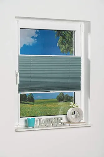 K-home Klemmfix-Plissee Palma Petrol 90 x 130 cm - Verdunkelung - Plissee für Fenster, schnelle Montage ohne Bohren und stufenlos verstellbar, vereint Funktionalität und stilvolle Dekoration.