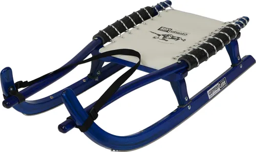 German Luge Rodel GL-Rodel 105 cm - blauer Freizeitrodel - Leicht lenkbarer Rodelschlitten für den perfekten Winterspaß. Hergestellt aus hochwertigem Holz mit rostfreien Laufschienen, ideal für Schneeabenteuer und für Personen bis 170 cm geeignet.