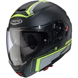 Caberg Levo X Elite Klapphelm 2XL, schwarz matt/grau/gelb - Motorradhelm mit innovativem Design, doppelt homologiert (P/J) und ausgestattet mit Pinlock Max Vision gegen Beschlagen – ideal für anspruchsvolle Tourenfahrer.