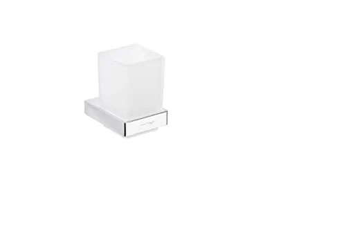 Sagittarius One 70S1 Zahnputzbecher Glas – Wand-Zahnbürstenhalter aus verchromtem Zink, abnehmbares Glas, Design, auch für elektrische Zahnbürste, zahnbürstenhalter