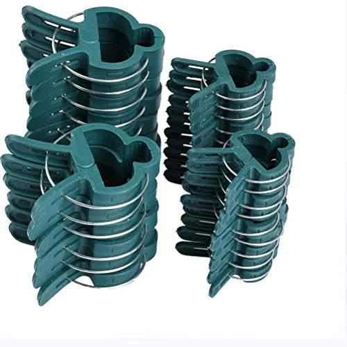 TIMESETL 100Stück Pflanzenclips Stabile Clips Pflanzenklammern, 2 Größe Gartenpflanze Clips wiederverwendbar für kleine & große Triebe Spaliere Rosenbögen Rankhilfen