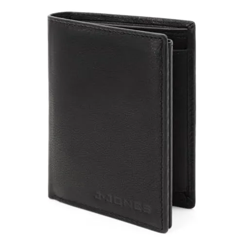 ekavale Männer Portemonnaie aus echt Leder – RFID Schutz Geldbörse Hochformat – Herren Geldbeutel, Wallet (Schwarz)