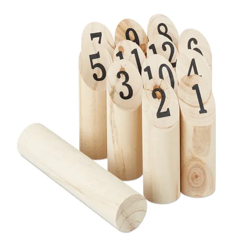 Kubb Wikingerspiel - Familienspiel für den Garten - Unterhaltsames Wurfspiel für den Außenbereich, ideal für Familien und Freunde. Robuste Holzqualität sorgt für Spielspaß im Garten!