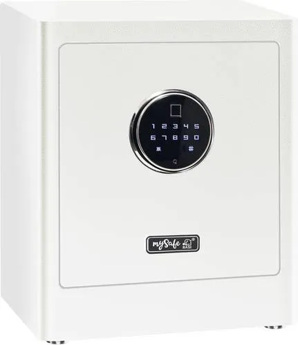 Basi mySafe Premium 350 Möbeltresor mit Fingerabdruck- und Zahlenschloss - Tresor mit modernem Design und 360° Fingerprint-Technologie für höchste Sicherheit. Ideal für Zuhause oder Büro, schützt wertvolle Gegenstände zuverlässig.