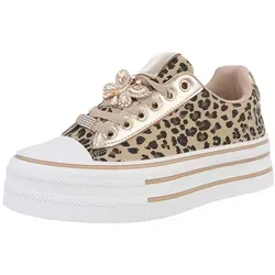 Ital-Design Damen Low-Top Freizeit Sneaker (88671922) Flach Sneakers Low in Beige beige|braun 37 EU