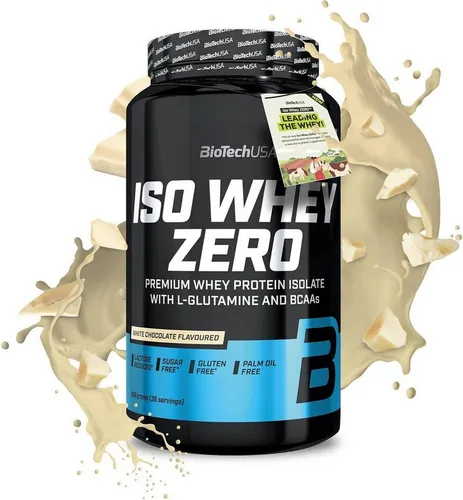 Biotech USA Iso Whey Zero 908g Pulver - Whey Proteinpulver mit 88% Proteingehalt, ideal für Muskelaufbau und Regeneration. Glutenfrei, leicht bekömmlich und in vielen leckeren Geschmacksrichtungen erhältlich.