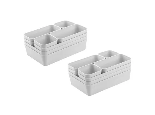 Engelland Schubladeneinsatz Schubladen-Organizer - 16-teiliges Vorteils-Set - Schubladeneinsätze, BPA-frei und spülmaschinengeeignet, ideal für individuelle Anordnung in allen gängigen Schubladen.