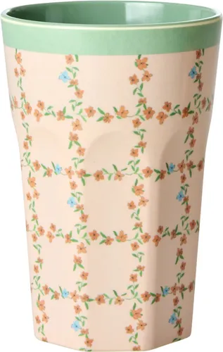 Rice by Rice Melamine Cup With Checkered Stencil Print Tall 400 M Größe Standard