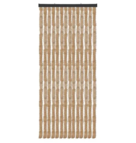 Arsvita Flauschvorhang Türvorhang (56x185 cm) Beige – Insektenschutz für Balkon & Wohnmobil