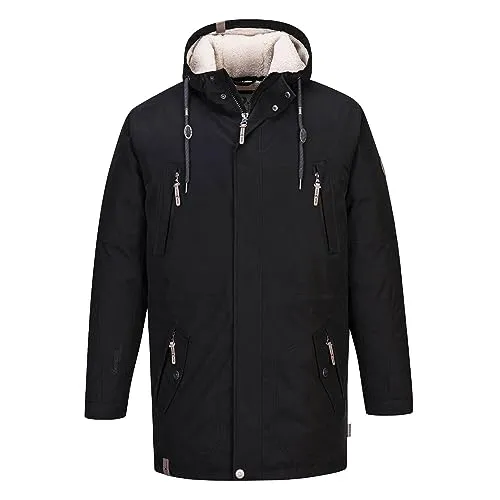 Blue Wave Herren Funktionsparka Jacke Kuddel - Parka Winterjacke Outdoorjacke Funktionsjacke in Schwarz Größe 3XL