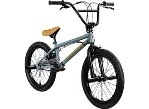 Bullseye Project 301 BMX 20 Zoll Freestyle Bike grau/gelb - Das Bullseye Project 301 BMX Bike mit 20 Zoll Laufrädern ist ideal für Einsteiger. Mit robustem Stahlrahmen, 360° Rotor und nur 12,8 kg ermöglicht es müheloses Fahren und das Üben von Tricks.