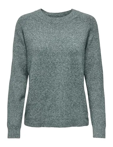 ONLY Female Einfarbiger Strickpullover - Pullover für Damen mit Rundhalsausschnitt und langen Ärmeln, aus weichem Material für hohen Tragekomfort und vielseitige Kombinationsmöglichkeiten.