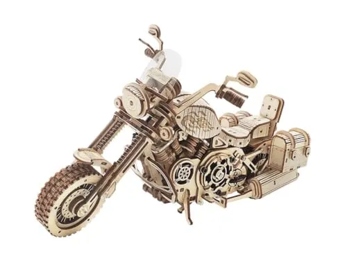 ROBOTIME Rokr 3D Holzpuzzle Cruiser Motorrad 420 Teile - Spielfiguren. Entdecken Sie das detailreiche 3D-Holzpuzzle mit funktionierendem Motor, das stundenlangen Bau-Spaß für Jugendliche und Erwachsene bietet!